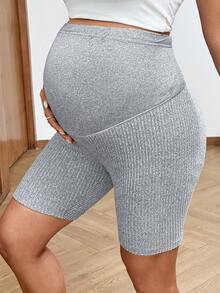 SHEIN Bộ 2 quần short bầu điều chỉnh eo, kiểu dáng thường ngày. - Xám - Xem 3
