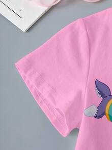SHEIN | PAW Patrol Áo thun ngắn tay cổ tròn in hình chó dễ thương dành cho bé gái, thích hợp mặc mùa hè. - trắng - Xem 3