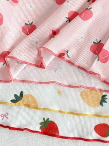 Set Piyama Bayi Perempuan 6pcs/Set Atasan Lengan Pendek dan Celana Motif Buah Kartun - MultiWarna - View 3