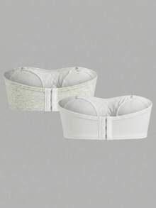 SHEIN Girlism 2件套少女简约舒适加厚柔软亲肤吊带文胸套装 - 彩色 - 查看 5