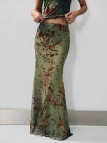 Nöista Nuevo conjunto de dos piezas sin mangas de estilo chino, en verde oscuro con una textura jaspeada, con un corte ajustado y un esquema de color vintage. Adecuado para primavera, verano y principios de otoño, es una sofisticada pieza de estilo chino que combina elegancia y moda. - Burdeos - Ver 5