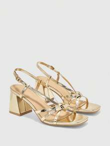 CUCCOO BIZCHIC Women's Fashion High Heel Sandals - Gold - View 3