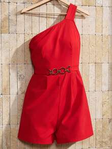 Airaco Women's Fashion Solid Color Sleeveless Jumpsuit Golf Pastal Summer Sexy - Red - View 3