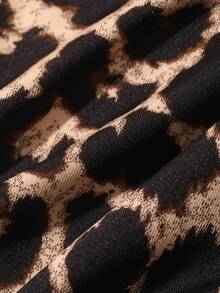 Livesso Leopard Print Long Sleeve Zipper Bodysuit For Women Night Out Club Beige Autumn Sexy - Black - View 8