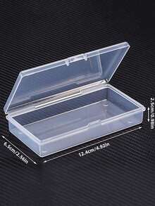 SHEIN 4 piezas Caja de almacenamiento de plástico transparente para piezas, componentes electrónicos, anzuelos de pesca, accesorios de pesca, joyas, muestras y juguetes - transparente - Ver 7