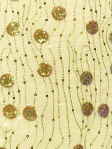 MUSERA Đầm tam giác buộc dây cổ yếm, đính sequin và hạt cườm, tua rua, dễ thương, gợi cảm, thích hợp cho mùa hè, mùa xuân, kỳ nghỉ, đi chơi, dự tiệc. - màu xanh lá - Xem 6
