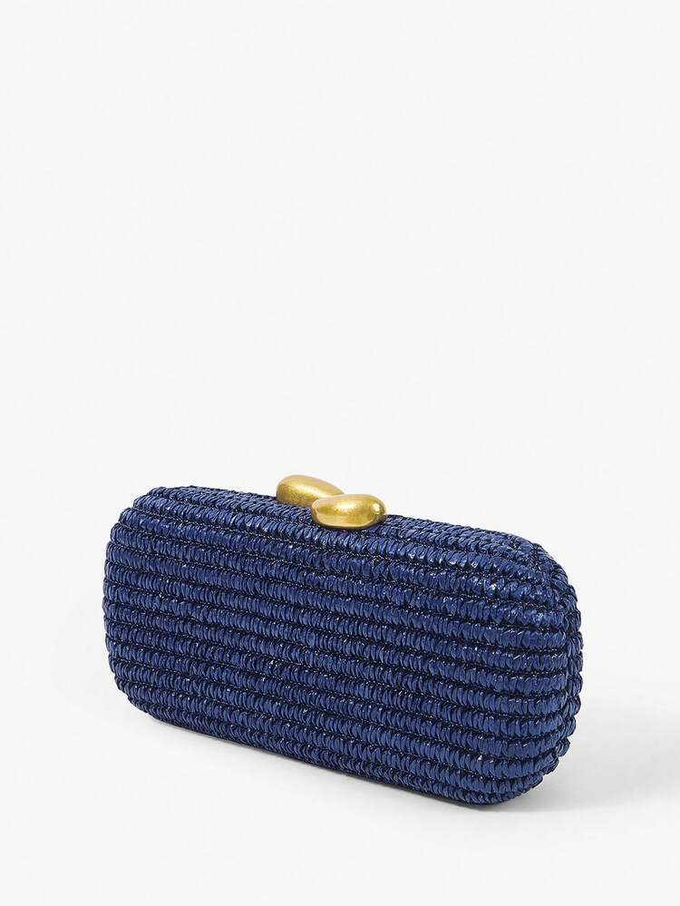 SHEIN Maija Ladies, Women Clutchs, Straw Bag, Straw Woven Bag, Fashionable, Elegant, Simple, Personalized, Versatile, For Beach, Vacation, Holiday, Summer, Seaside, Beach Party