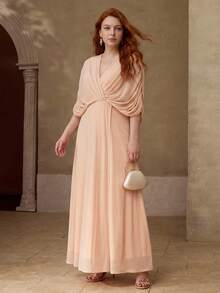 MOTF PREMIUM 大码女式弹力针织连衣裙，结构感设计，春夏款 - 粉色 - 查看 6