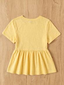 Camiseta de mujer sencilla y casual de punto de color café - amarillo ganso - Ver 9