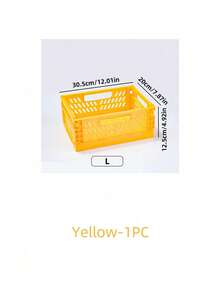 Joivida 1Pc Macron Colors Plastic Foldable Storage Basket Perfect For Storge And Daily Use Easy Assembly Can Be Used In Kitchen Bathroom Office Living Room Classroom Domitries - Multicolor - View 9