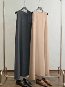 Al Najma Vestido sin mangas de unicolor con estilo árabe para mujer - Multicolor - Ver 1