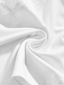 ROMWE Goth Spring/Summer Casual White Y2K Sexy Versatile Contrast Lace Ruched Waist Fitted Bodycon T-Shirt For Women - White - View 4