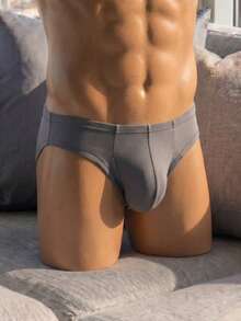 SHEIN Ropa interior tipo tanga sexy para hombres, lencería elástica y suave que revela - Gris - Ver 3