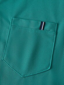 Courvante Men's Summer Solid Purple Polo Shirt, Short Sleeve Button Collared Golf Tennis Old Money Business Casual Top With Pocket - Green - View 6