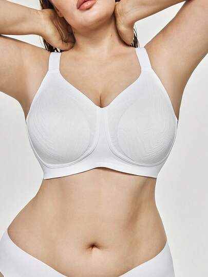 SHAPORA 1pc Plus Size Seamless Wireless Bra, Lift