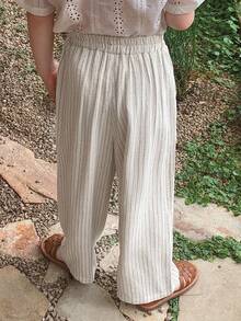 Dazy Kids Young Boy Striped Wide Leg Loose Casual Pants - Apricot - View 2