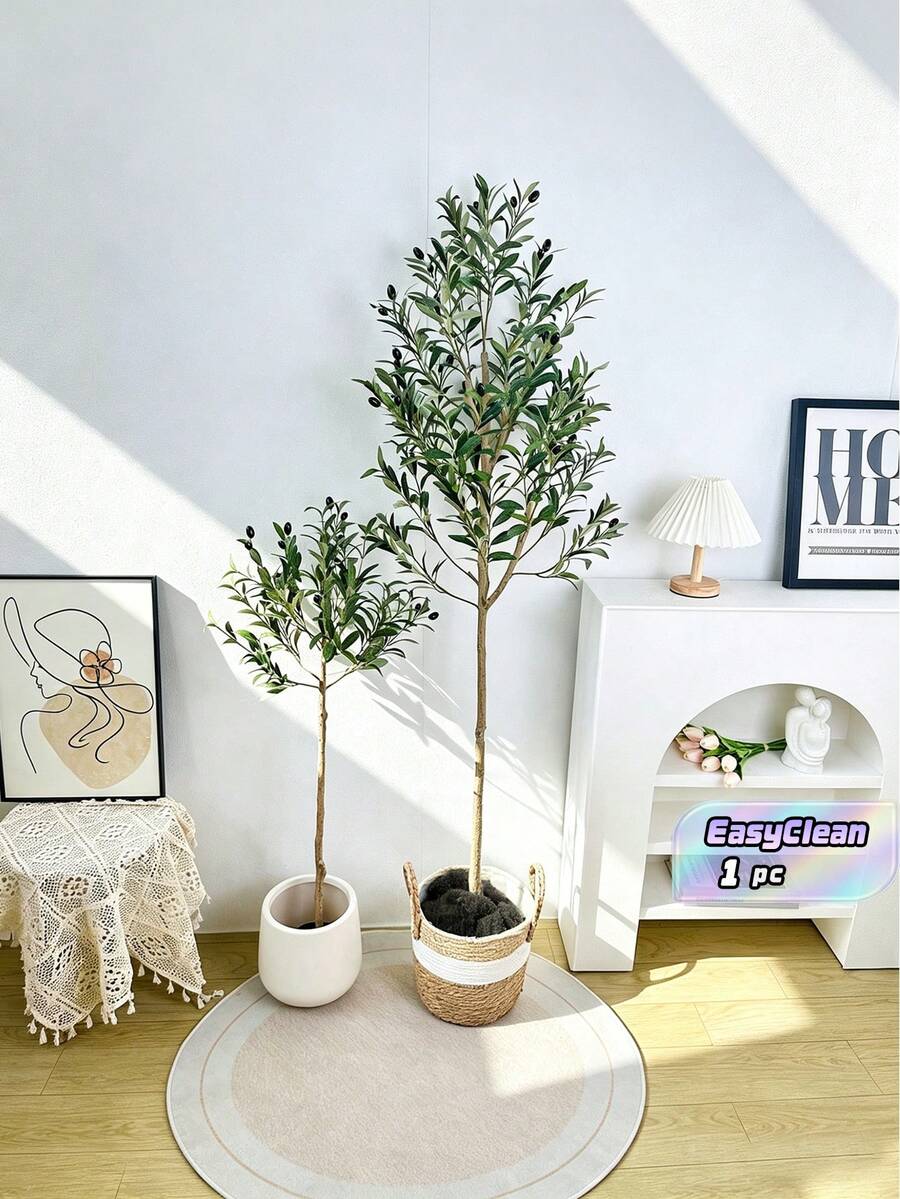 This Lifelike, Highly Realistic Olive Tree Is Easy To Assemble And Can Be Placed On The Ground (It Is Recommended To Place It In A Flowerpot With Pebbles). It Makes An Ideal Interior Decoration For Living Rooms, Offices, And Bedrooms, And Is Also Perfect For Modern Home And Event Decorations. It Requires No Maintenance And Remains Beautiful For An Extended Period!