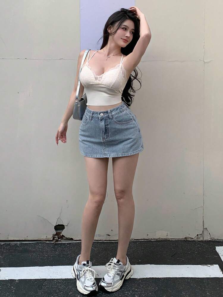 Tall Women's Extended Length Street Style Casual Denim Shorts Summer