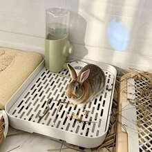 1pc Rabbit Litter Box Small Pet Toilet Tray Bunnie Corner Toilet Box For Ferret Hamster Dragon Cat Guinea Pig Dutch Pig Supplies - multicolor - View 5