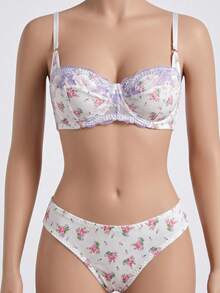 CottageSlumber 2pcs/Set Women's Underwire Bra Set - Multicolor - View 3