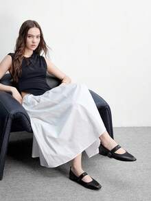 CUCCOO BIZCHIC 简约大方，时尚百搭，休闲通勤女式平底鞋 - 純黑色. - 查看 2
