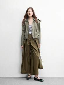 CUCCOO BIZCHIC Sepatu Flat Wanita Musim Semi dengan Gesper Sederhana dan Elegan, Modis, Serbaguna, untuk Santai, Kerja, dan Perjalanan. - Dark Green - View 2