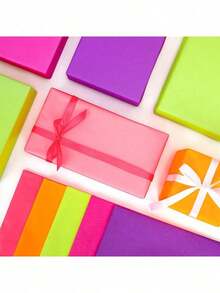50 hojas de papel de seda fluorescente brillante, 20" X 14", colores brillantes para envolver regalos, manualidades y decoraciones de fiesta - Multicolor - Ver 4