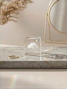 Cirelle 1pc Dreamy Cloud Crystal Figurine – Light Refracting Polished Finish – Office Desktop & Bedroom Accent – Sentimental Housewarming & Birthday Gift - multicolor - View 6