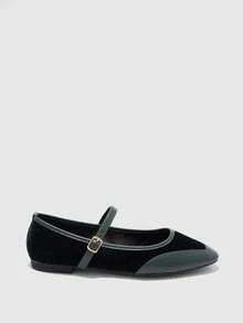 CUCCOO BIZCHIC Sepatu Flat Wanita Musim Semi dengan Gesper Sederhana dan Elegan, Modis, Serbaguna, untuk Santai, Kerja, dan Perjalanan. - Dark Green - View 5