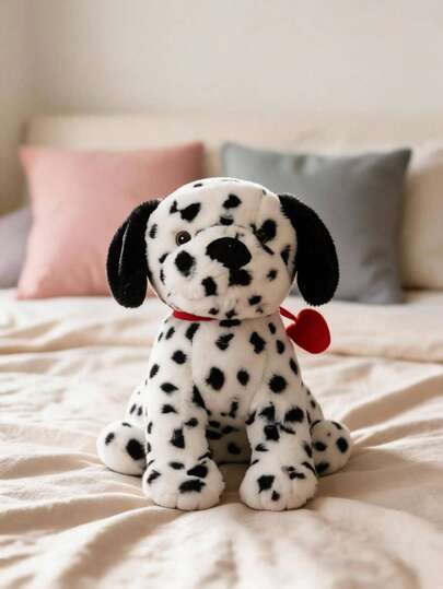 POKOJA LAND Cute Dalmatian Dog Plush Toy, Kawaii Spotted Puppy Stuffed Animal, Soft Plush Doll Pillow, Adorable Dog Plushie For Kids Girls, Birthday Gift, Home Decor