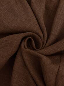 Elaquor Plus Size Casual Boho Solid Color Wrap Wide Leg Pants Vacation Brown Summer - Brown - View 7