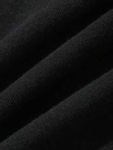 DAZY Camiseta casual de mujer de manga corta con cuello redondo y estampado de lazo - Negro - Ver 7