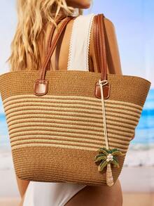 Swim Mod 1 pieza Colgante tipo vacaciones Novachic con estilo bohemio con cuentas en forma de estrella de mar, árbol de coco, tortuga marina, adecuado para vacaciones de verano, playa, accesorio colgante (puede haber ligeras diferencias de color debido a la variación por lote del color de la cuerda) - Verde - Ver 2