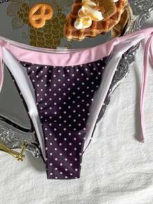 Swim Mod 2026 Spring/Summer Sweet & Spicy Retro Triangle Bikini, Tie-Up Sexy High-End Minimalist Separates Swimwear For Small Bust - Multicolor - View 3