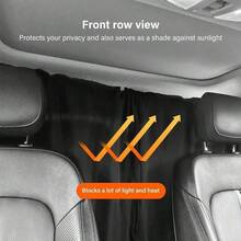 4pcs/Set Car Privacy Curtain Set - Suitable For Sedans And SUVs, Including Rear Seat & Side Window Separator With Storage Bag - black - View 4
