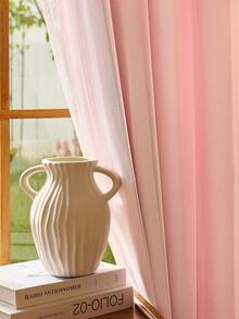 Double-Layer Semi-Blackout Curtain, Modern Minimalist Decorative Curtain, Comfortable Texture, Suitable For Living Room, Bedroom, Balcony, Bay Window - New Pink - View 7
