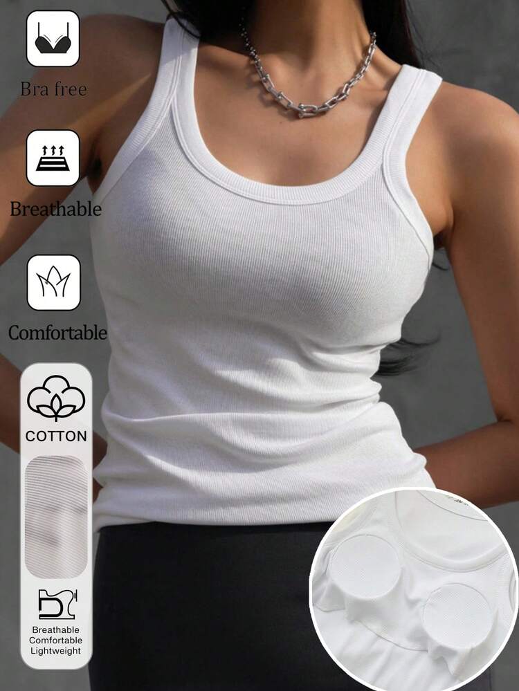 Women's Summer Casual Camisole With Built-In Padding