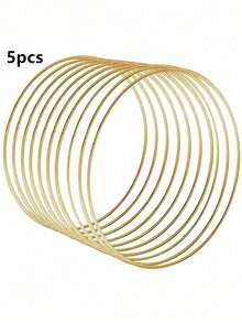 5PCS Gold Metal Floral Hoop For Christmas DIY Wedding Wreaths Dream Catchers Wall Hangings Golden Craft Hoop Rings Endless Creative Possibilities - multicolor - View 10