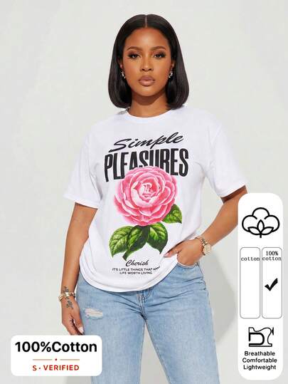 Elaire Anewsta White Round Neck Casual Short Sleeve T-Shirt, Suitable For Spring To Summer Holiday Outfit