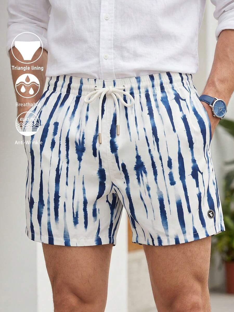 Azuldrift Men's All-Over Print Slant Pocket Casual Beach Shorts, Holiday - Multicolor - View 1