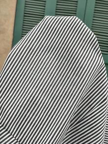 SHEIN 孕妇条纹休闲露背连体衣 - 黑與白 - 查看 5