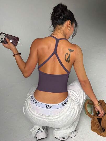 Slayform Slayform Women's Seamless Yoga Sports Bra Wireless Fitness Crop Top Sports Vest Running Underwear