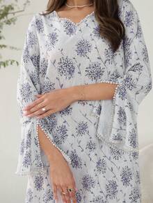 Al Najma 女士印花阿拉伯风格连衣裙 - 彩色 - 查看 5