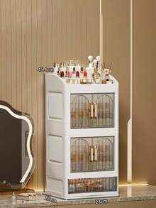 A High-End And Elegant Drawer-Style Desktop Cosmetic Storage Box With Multiple Layers And Large Capacity, Perfect For Storing In The Bathroom, Dressing Table, Lipstick, Skincare Products, Makeup Brushes, Facial Cleanser, And Facial Masks - Multicolor - View 3