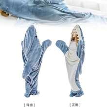 1 Adult Shark Hooded Blanket, Shark Clothing, Wearing Shark Blanket, Comfortable Shark Pajamas, Ultra Soft And Comfortable Flannel Shark Hooded Blanket, Family Shark Hooded Blanket, Wearing Shark Sleeping Bag - Multicolor - View 5