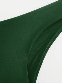 Swim Basics Solid Color Swim Bottoms For Beach Holiday Dark Green Summer Modest - Army Green - View 4