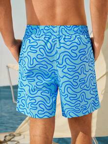 Manfinity VDAYZ Men's Casual All-Over Print Beach Shorts Suitable For Vacation, Beach, Pool, Outdoor Activities, Daily Wear Suit Set His And Hers Swimwear Beach Outfit For Men And Women Couple Swim Vcay Summer Outfits For Women Vacation National Flag Beach Outfit For Men National Flag Couple Matching Swimwear Matching Swimwear For Couples Couple Beach Holiday / Vacation / Beach / Hawaii / Tropical / Swim / Bathing - Multicolor - View 4