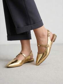 Women Flats - Gold - View 3