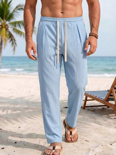 VIVINTIMO Men's Drawstring Waist Pockets Casual Loose Pants