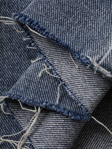 DAZY Jeans larges et amples style cowgirl western délavés, shorts en jean d'été décontracté pour femmes, Jorts Y2K - Bleu azur - Voir 8